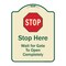 Signmission Designer Series-Stop Wait For Gate To Open Completely With Symbol, 24" x 18", TG-1824-9883 A-DES-TG-1824-9883 - alternate 1